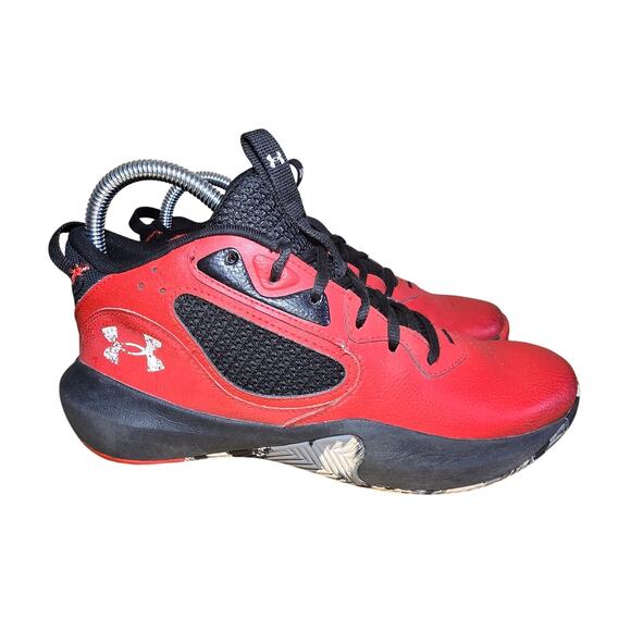 Under Armour Shoes Youth 7 Red Blue UA Lockdown 6 Basketball 3025616-600 - Picture 3 of 7